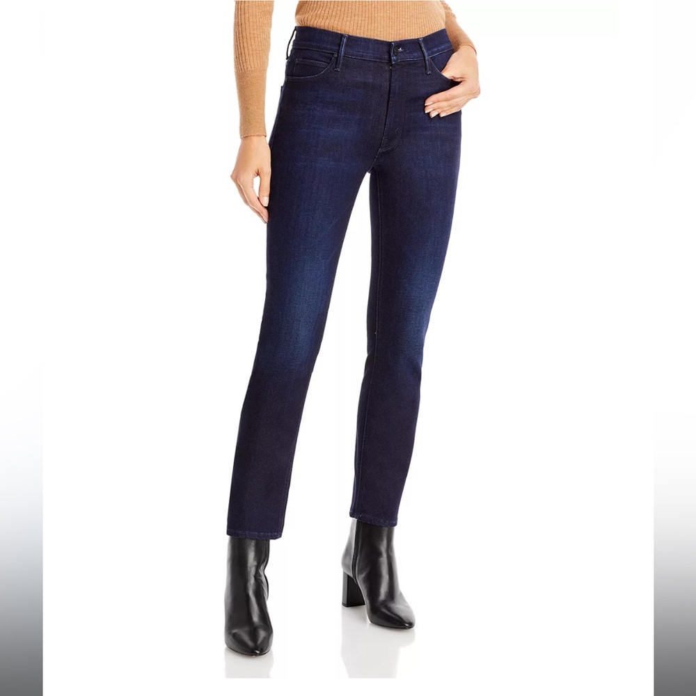 Mother Mid Rise Dazzler Ankle Straight Jeans